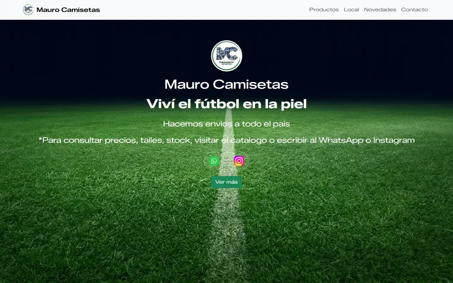 Mauro Camisetas: sección Inicio
