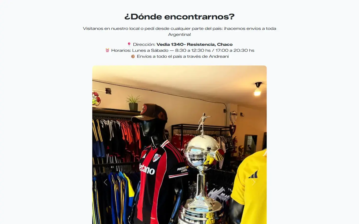 Mauro Camisetas: sección Local